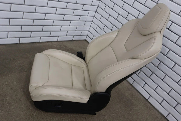 2016-2025 Tesla Model X Front Left Power/Heated Leather Seat (Cream/Black)