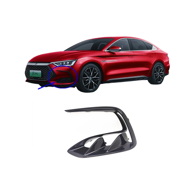 BYD Han EV / DM-i / DM-p Front Bumper Lower Trim Kit (2020-2024) - Gloss Black Grille Frame + Skid Plate Protector