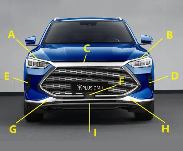 BYD Song PLUS DMi, Front Bumper Trim Strips (2020-2021)